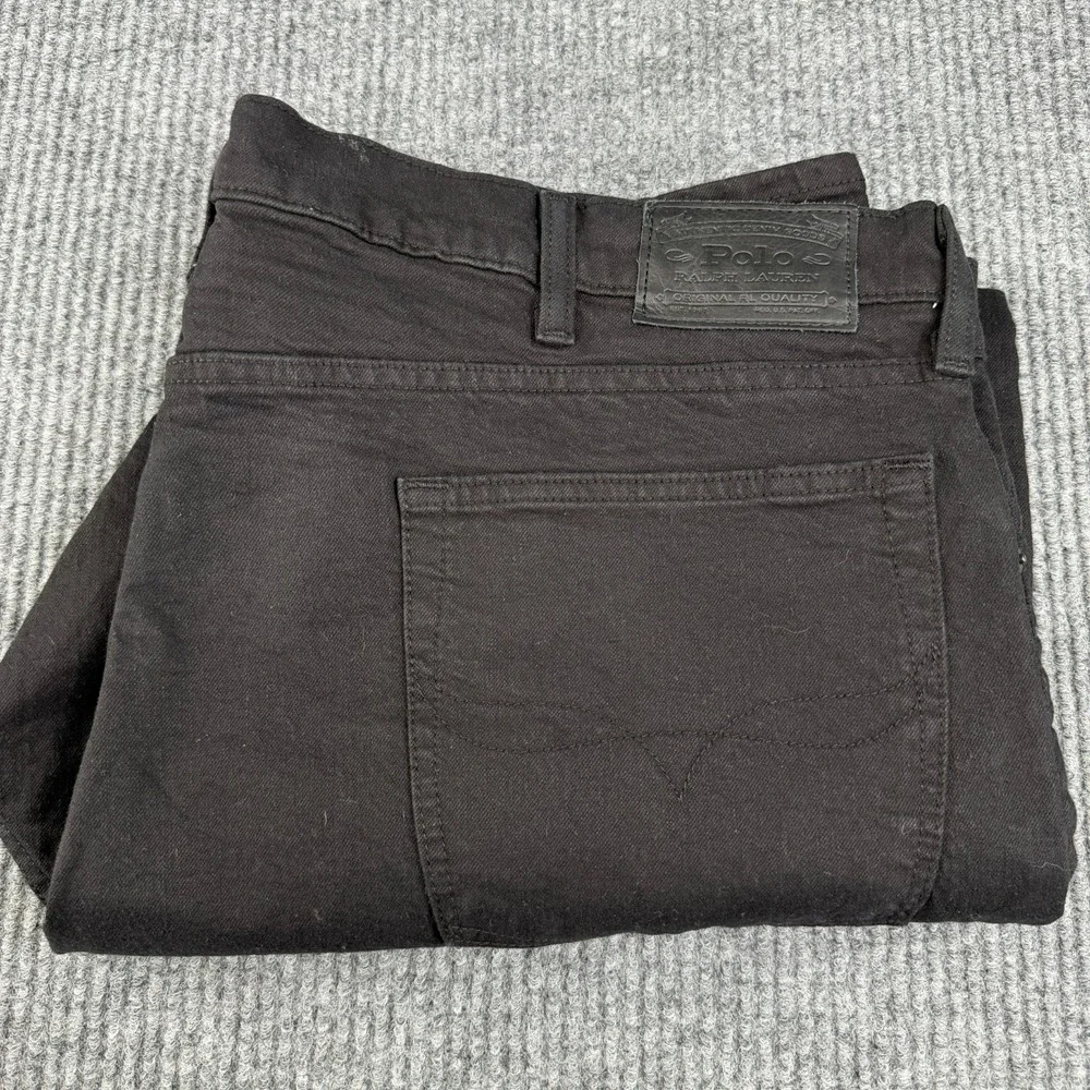 Polo Ralph Lauren The Varick Slim Straight Leg Jeans Mens 42x30 Black Denim EUC